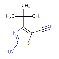 Chemical structure of 2-amino-4-tert-butyl-1,3-thiazole-5-carbonitrile - CSSB00000065966
