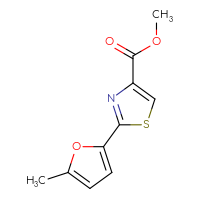 Chemical structure of methyl 2-(5-methylfuran-2-yl)-1,3-thiazole-4-carboxylate - CSSB00011294790