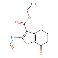 Chemical structure of ethyl 2-formamido-7-oxo-4,5,6,7-tetrahydro-1-benzothiophene-3-carboxylate - CSSB00132388066