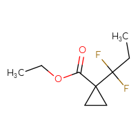 Chemical structure of ethyl 1-(1,1-difluoropropyl)cyclopropane-1-carboxylate - CSSB09895581817