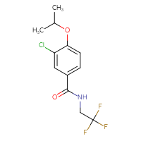 Chemical structure of 3-chloro-4-(propan-2-yloxy)-N-(2,2,2-trifluoroethyl)benzamide - CSSB06492282996