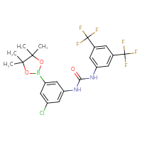 Chemical structure of 1-[3,5-bis(trifluoromethyl)phenyl]-3-[3-chloro-5-(4,4,5,5-tetramethyl-1,3,2-dioxaborolan-2-yl)phenyl]urea - CSSB21332153988