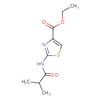 Chemical structure of ethyl 2-(2-methylpropanamido)-1,3-thiazole-4-carboxylate - CSSB00000001393