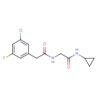 Chemical structure of 2-(3-chloro-5-fluorophenyl)-N-[(cyclopropylcarbamoyl)methyl]acetamide - CSSB03034746077