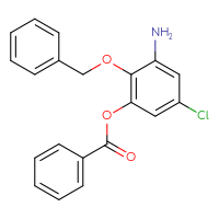 Chemical structure of 3-amino-2-(benzyloxy)-5-chlorophenyl benzoate - CSSB00020606134