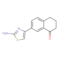 Chemical structure of 7-(2-amino-1,3-thiazol-4-yl)-1,2,3,4-tetrahydronaphthalen-1-one - CSSB21253047375