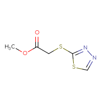Chemical structure of methyl 2-(1,3,4-thiadiazol-2-ylsulfanyl)acetate - CSSB00000151385