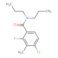 Chemical structure of 4-chloro-2-fluoro-3-methyl-N,N-dipropylbenzamide - CSSB06485564104