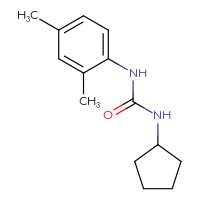 Chemical structure of 3-cyclopentyl-1-(2,4-dimethylphenyl)urea - CSSB00000541383