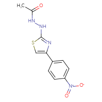 Chemical structure of N'-[4-(4-nitrophenyl)-1,3-thiazol-2-yl]acetohydrazide - CSSB00132562630