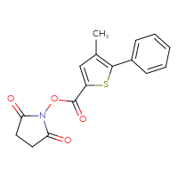 Chemical structure of 2,5-dioxopyrrolidin-1-yl 4-methyl-5-phenylthiophene-2-carboxylate - CSSB20270393439