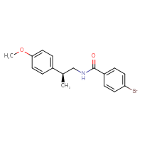 Chemical structure of 4-bromo-N-[(2S)-2-(4-methoxyphenyl)propyl]benzamide - CSSB21432548452