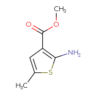 Chemical structure of methyl 2-amino-5-methylthiophene-3-carboxylate - CSSB00000186326