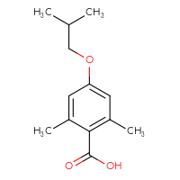 Chemical structure of 2,6-dimethyl-4-(2-methylpropoxy)benzoic acid - CSSB02519451194