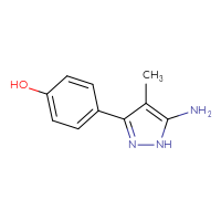 Chemical structure of 4-(5-amino-4-methyl-1H-pyrazol-3-yl)phenol - CSSB00009872215