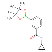Chemical structure of N-cyclopropyl-3-(4,4,5,5-tetramethyl-1,3,2-dioxaborolan-2-yl)benzamide - CSSB00010175878