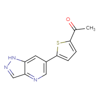 Chemical structure of 1-(5-{1H-pyrazolo[4,3-b]pyridin-6-yl}thiophen-2-yl)ethan-1-one - CSSB06590583448
