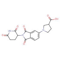 Chemical structure of 1-[2-(2,6-dioxopiperidin-3-yl)-1,3-dioxo-2,3-dihydro-1H-isoindol-5-yl]pyrrolidine-3-carboxylic acid - CSSB14813049550