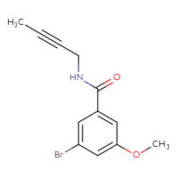 Chemical structure of 3-bromo-N-(but-2-yn-1-yl)-5-methoxybenzamide - CSSB01994862879