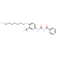 Chemical structure of 1-benzoyl-3-[4-(octyloxy)-3-(trifluoromethyl)phenyl]thiourea - CSSB21176551848