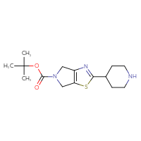 Chemical structure of tert-butyl 2-(piperidin-4-yl)-4H,5H,6H-pyrrolo[3,4-d][1,3]thiazole-5-carboxylate - CSSB00033780165