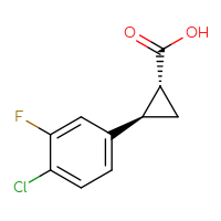Chemical structure of (1R,2R)-2-(4-chloro-3-fluorophenyl)cyclopropane-1-carboxylic acid - CSSB00025715933
