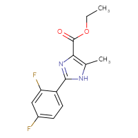 Chemical structure of ethyl 2-(2,4-difluorophenyl)-5-methyl-1H-imidazole-4-carboxylate - CSSB00000949681