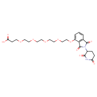 Chemical structure of 1-{[2-(2,6-dioxopiperidin-3-yl)-1,3-dioxo-2,3-dihydro-1H-isoindol-4-yl]oxy}-3,6,9,12-tetraoxapentadecan-15-oic acid - CSSB03436546869