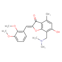 Chemical structure of (2Z)-2-[(2,3-dimethoxyphenyl)methylidene]-7-[(dimethylamino)methyl]-6-hydroxy-4-methyl-2,3-dihydro-1-benzofuran-3-one - CSSB00132868848