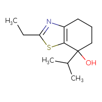 Chemical structure of 2-ethyl-7-(propan-2-yl)-4,5,6,7-tetrahydro-1,3-benzothiazol-7-ol - CSSB06806985534