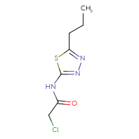 Chemical structure of 2-chloro-N-(5-propyl-1,3,4-thiadiazol-2-yl)acetamide - CSSB00000048821