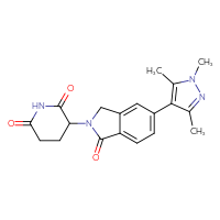 Chemical structure of 3-[1-oxo-5-(1,3,5-trimethyl-1H-pyrazol-4-yl)-2,3-dihydro-1H-isoindol-2-yl]piperidine-2,6-dione - CSSB03519064204