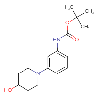 Chemical structure of tert-butyl N-[3-(4-hydroxypiperidin-1-yl)phenyl]carbamate - CSSB00160573958