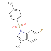 Chemical structure of 6-fluoro-3-methyl-1-(4-methylbenzenesulfonyl)-1H-indole - CSSB06581877645