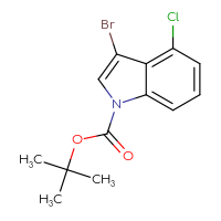 Chemical structure of tert-butyl 3-bromo-4-chloro-1H-indole-1-carboxylate - CSSB00010163217