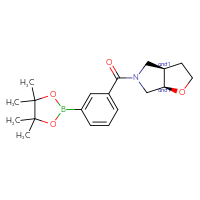 Chemical structure of rac-(3aR,6aR)-5-[3-(4,4,5,5-tetramethyl-1,3,2-dioxaborolan-2-yl)benzoyl]-hexahydro-2H-furo[2,3-c]pyrrole - CSSB21331631242