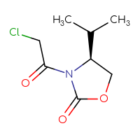 Chemical structure of (4S)-3-(2-chloroacetyl)-4-(propan-2-yl)-1,3-oxazolidin-2-one - CSSB00015269390