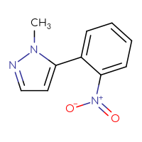 Chemical structure of 1-methyl-5-(2-nitrophenyl)-1H-pyrazole - CSSB00010730344