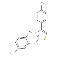 Chemical structure of N-(2,5-dimethylphenyl)-4-(4-methylphenyl)-1,3-thiazol-2-amine - CSSB00000682738