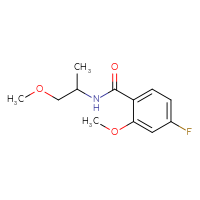 Chemical structure of 4-fluoro-2-methoxy-N-(1-methoxypropan-2-yl)benzamide - CSSB02499688158