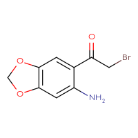 Chemical structure of 1-(6-amino-2H-1,3-benzodioxol-5-yl)-2-bromoethan-1-one - CSSB17212844410