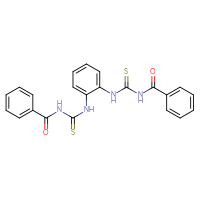 Chemical structure of 1-benzoyl-3-(2-{[(phenylformamido)methanethioyl]amino}phenyl)thiourea - CSSB00121646531