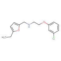 Chemical structure of [2-(3-chlorophenoxy)ethyl][(5-ethylfuran-2-yl)methyl]amine - CSSB02017032166