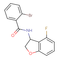 Chemical structure of 2-bromo-N-(4-fluoro-2,3-dihydro-1-benzofuran-3-yl)benzamide - CSSB01024140661