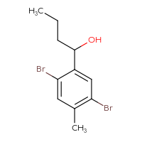 Chemical structure of 1-(2,5-dibromo-4-methylphenyl)butan-1-ol - CSSB00012927972