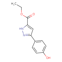 Chemical structure of ethyl 3-(4-hydroxyphenyl)-1H-pyrazole-5-carboxylate - CSSB00904448111