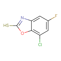 Chemical structure of 7-chloro-5-fluoro-1,3-benzoxazole-2-thiol - CSSB00000704130