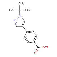Chemical structure of 4-(1-tert-butyl-1H-pyrazol-4-yl)benzoic acid - CSSB00030168435