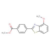 Chemical structure of methyl 4-(4-methoxy-1,3-benzothiazol-2-yl)benzoate - CSSB21253046976