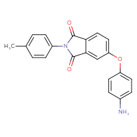 Chemical structure of 5-(4-aminophenoxy)-2-(4-methylphenyl)-2,3-dihydro-1H-isoindole-1,3-dione - CSSB00000735085
